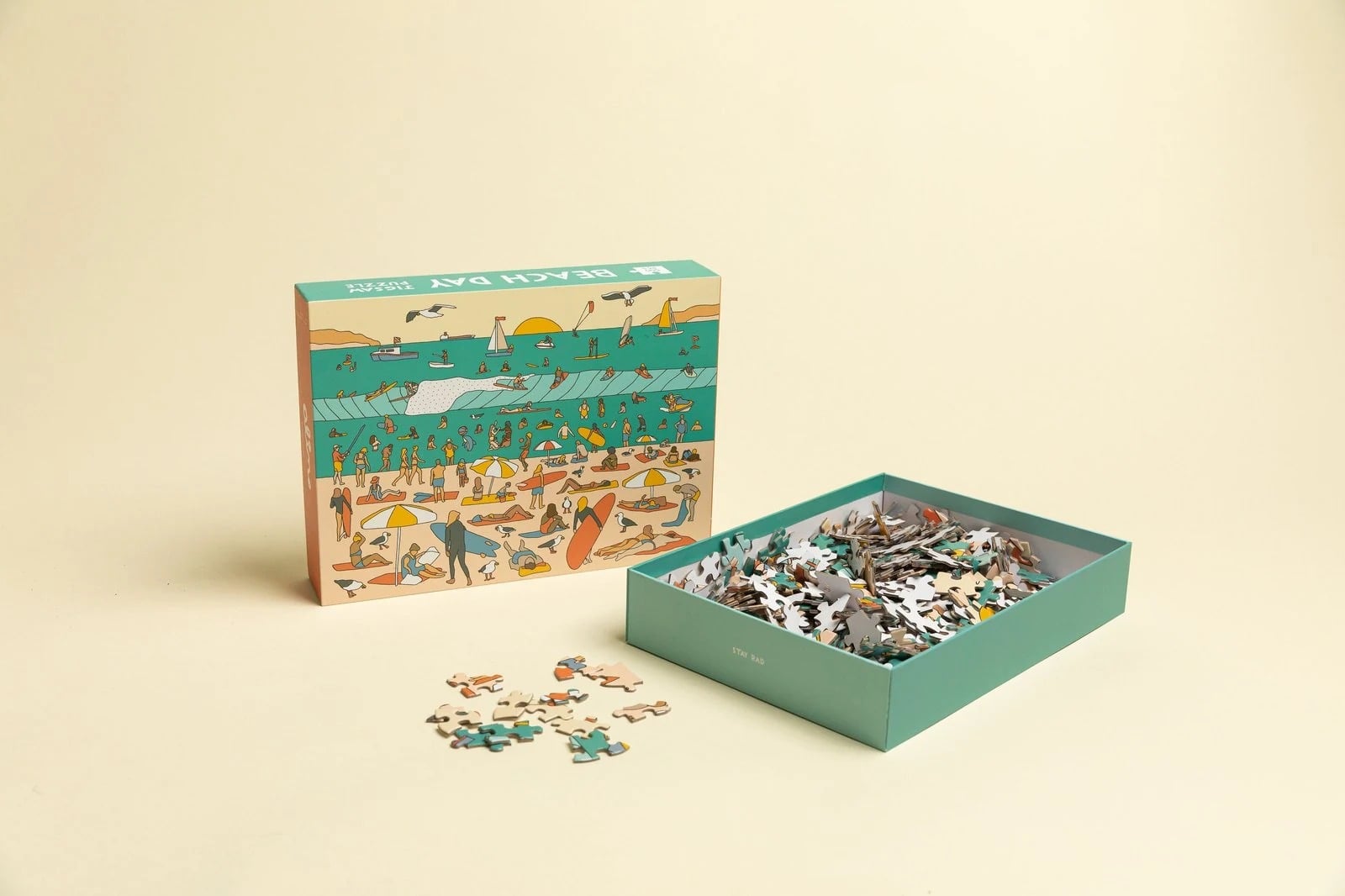 Alimo Beach Day Jigsaw Puzzle, 2020 — surf art, surf lifestyle art, ocean wall art by Alimo, post-pop surf artist Brooklyn NY — image 3 of 5