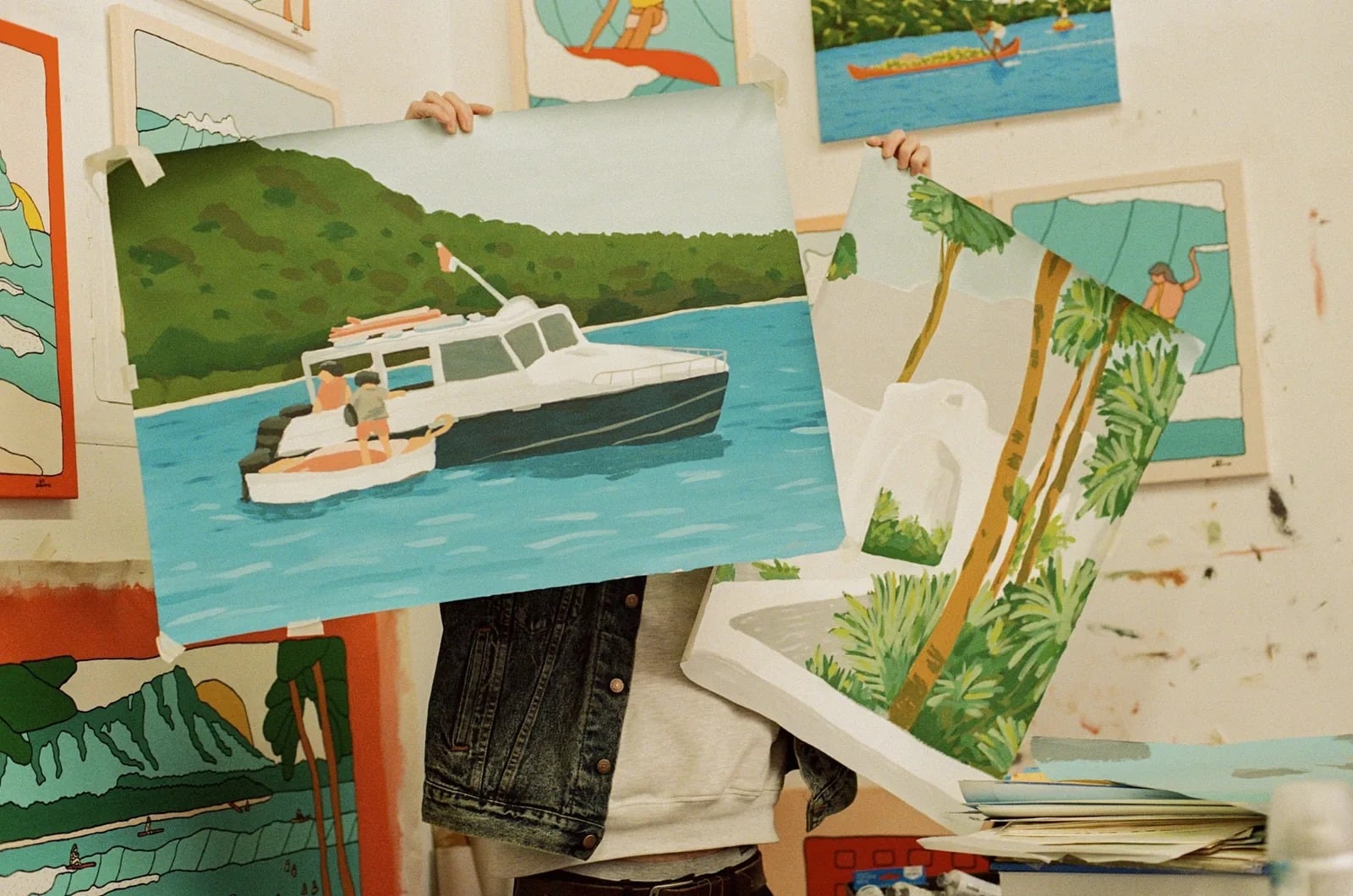 Alimo Studio Sketchbooks, 2025 — contemporary art, post-pop art, colorful wall art by Alimo, post-pop surf artist Brooklyn NY — image 3 of 3