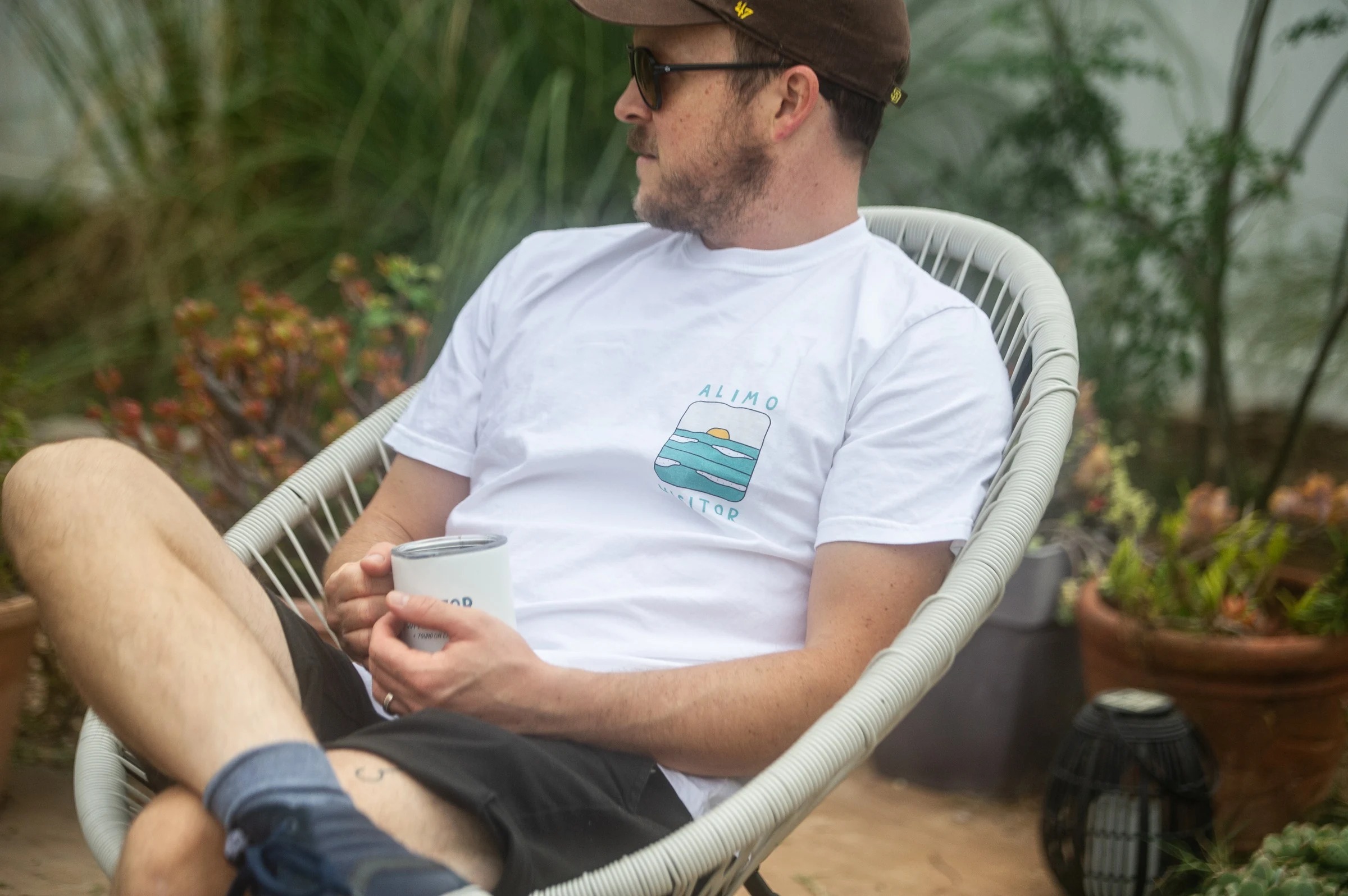 Alimo x Visitor Coffee, 2022 — San Diego, CA — surf lifestyle brand art, art collaboration by Alimo, post-pop surf artist Brooklyn NY — image 2 of 2