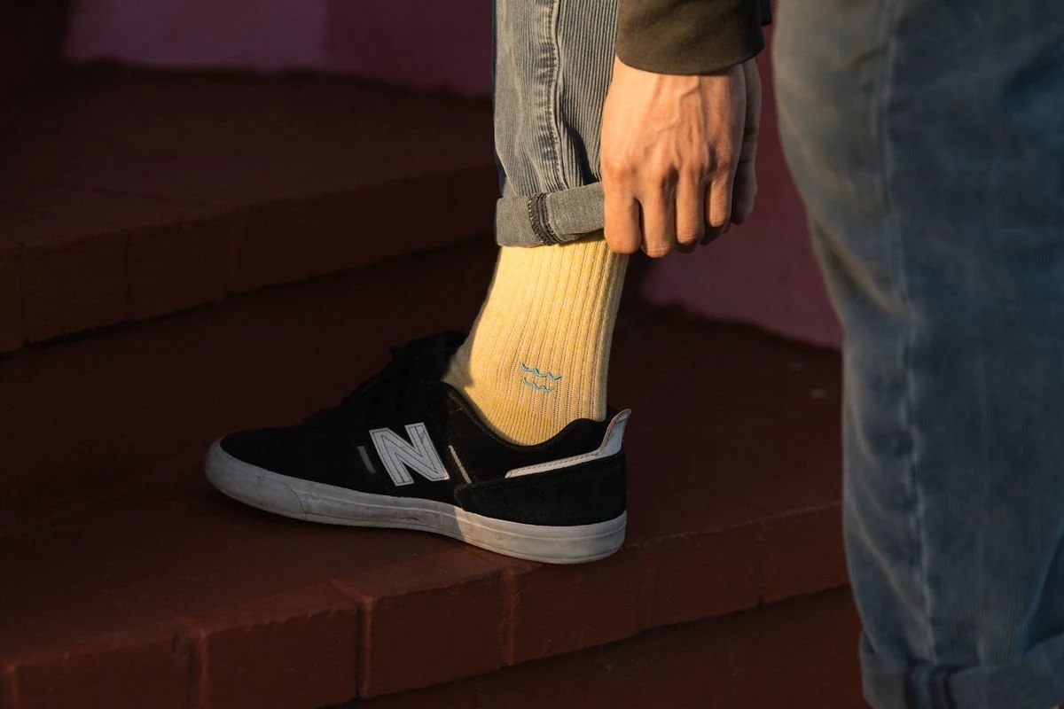 Alimo x Arvin Goods Socks, 2019 — surf lifestyle brand art, art collaboration by Alimo, post-pop surf artist Brooklyn NY — image 3 of 4