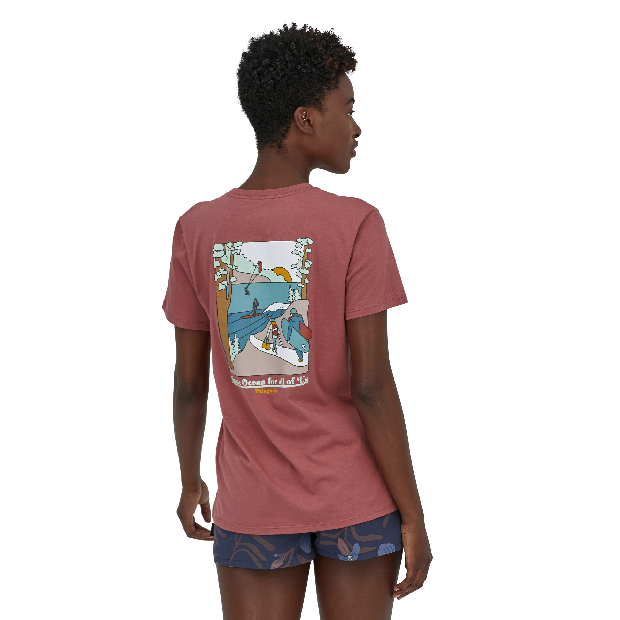 Alimo x Patagonia, 2021 — Same Ocean Organic Tee — surf art, surf lifestyle art, ocean wall art, surf lifestyle brand art, art collaboration by Alimo, post-pop surf artist Brooklyn NY — image 3 of 4