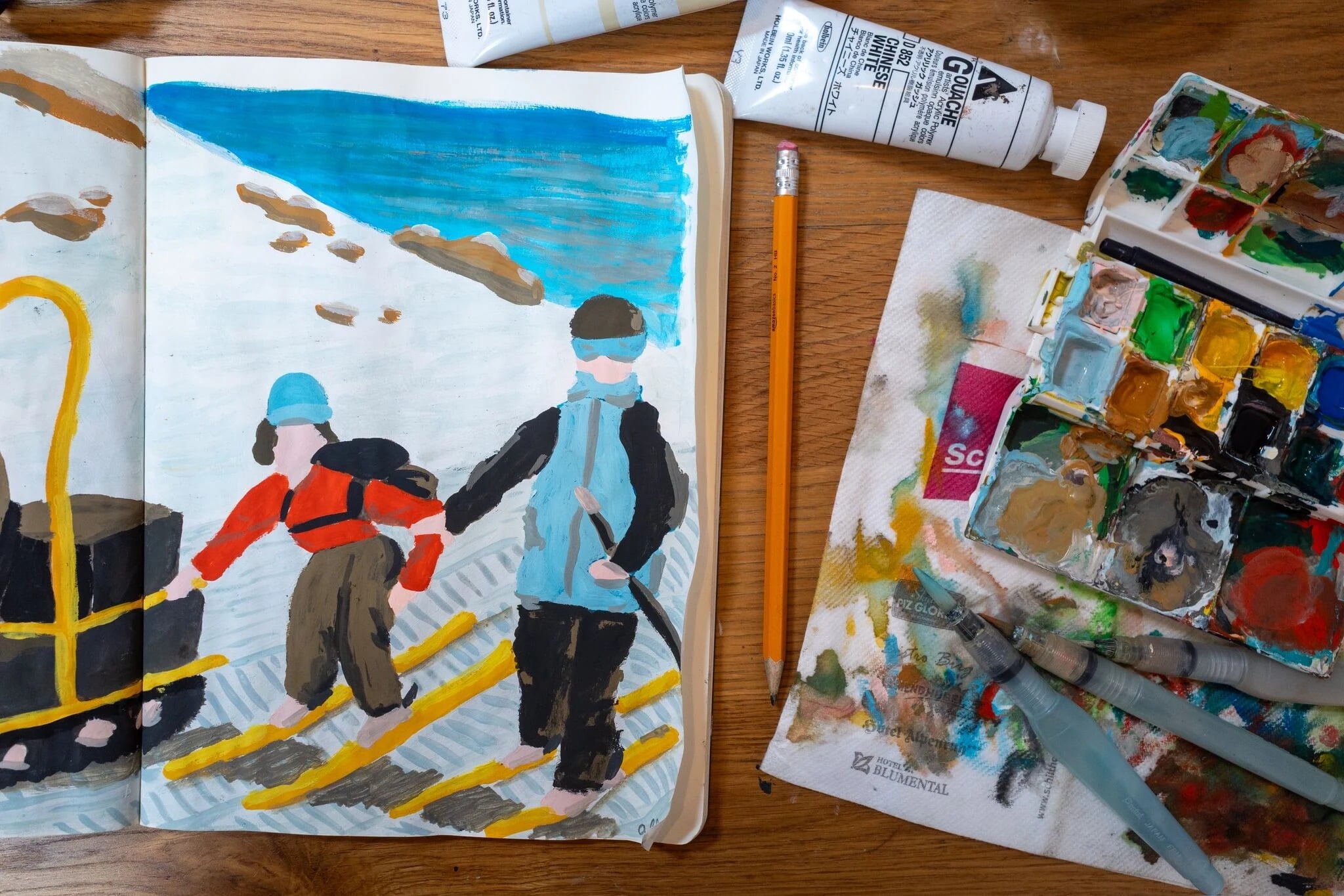 Alimo x Swatch Nines, 2025 — Visual diary — Schilthorn, Switzerland — snowboard art, snowboard wall art, mountain lifestyle art, surf lifestyle brand art, art collaboration by Alimo, post-pop surf artist Brooklyn NY — image 3 of 33