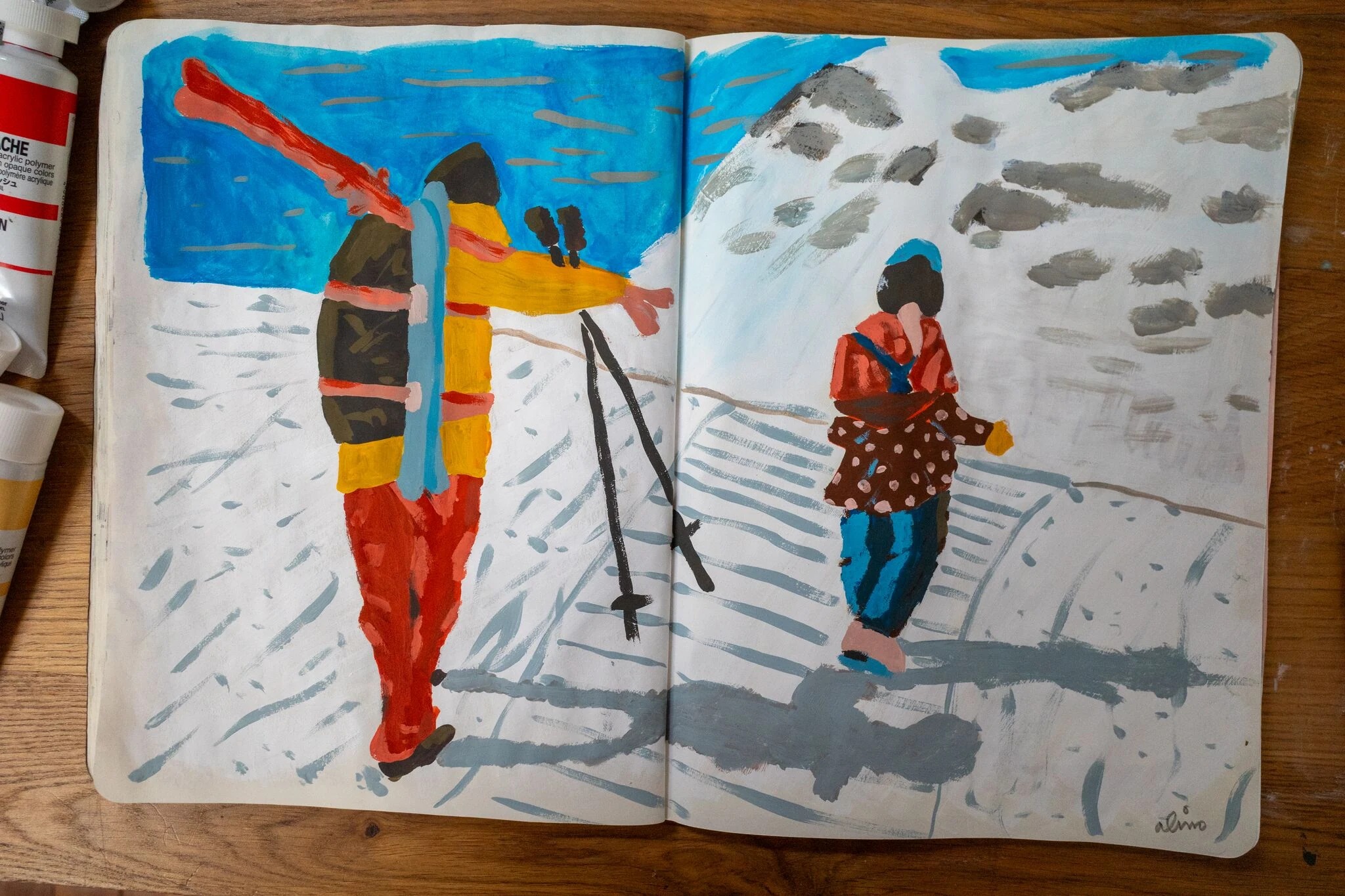 Alimo x Swatch Nines, 2025 — Visual diary — Schilthorn, Switzerland — snowboard art, snowboard wall art, mountain lifestyle art, surf lifestyle brand art, art collaboration by Alimo, post-pop surf artist Brooklyn NY — image 15 of 33