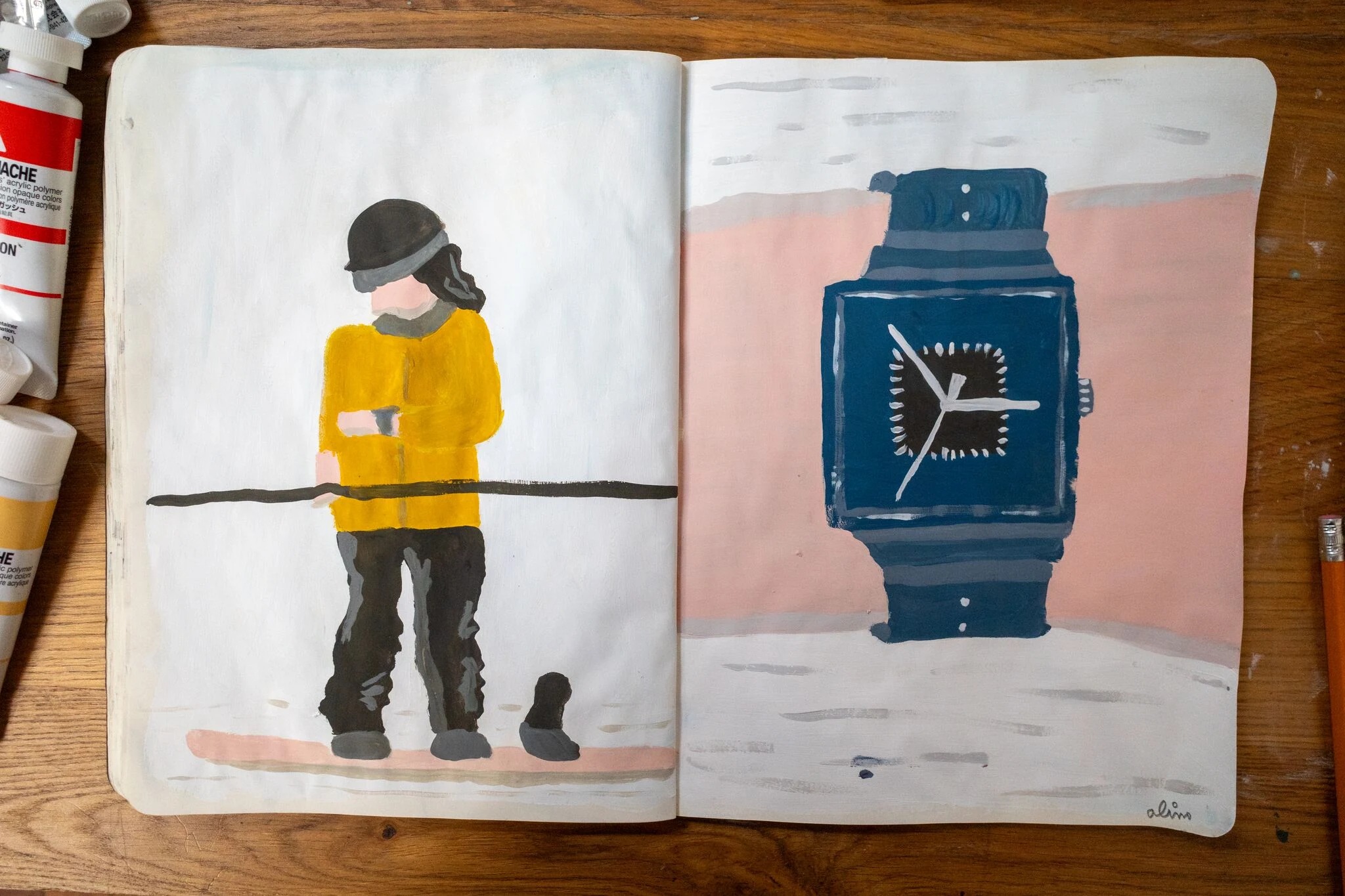 Alimo x Swatch Nines, 2025 — Visual diary — Schilthorn, Switzerland — snowboard art, snowboard wall art, mountain lifestyle art, surf lifestyle brand art, art collaboration by Alimo, post-pop surf artist Brooklyn NY — image 9 of 33