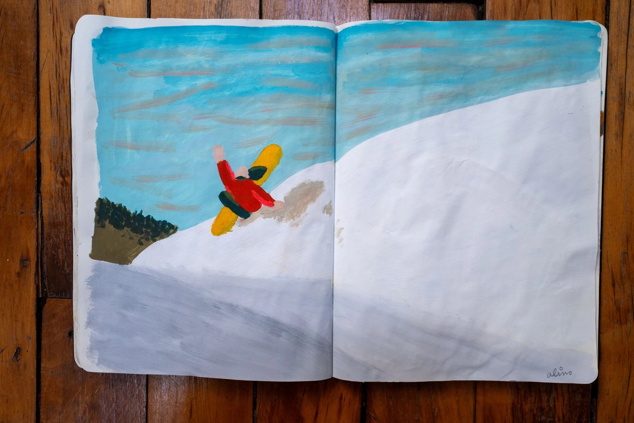Alimo x Swatch Nines, 2025 — Visual diary — Schilthorn, Switzerland — snowboard art, snowboard wall art, mountain lifestyle art, surf lifestyle brand art, art collaboration by Alimo, post-pop surf artist Brooklyn NY — image 6 of 33