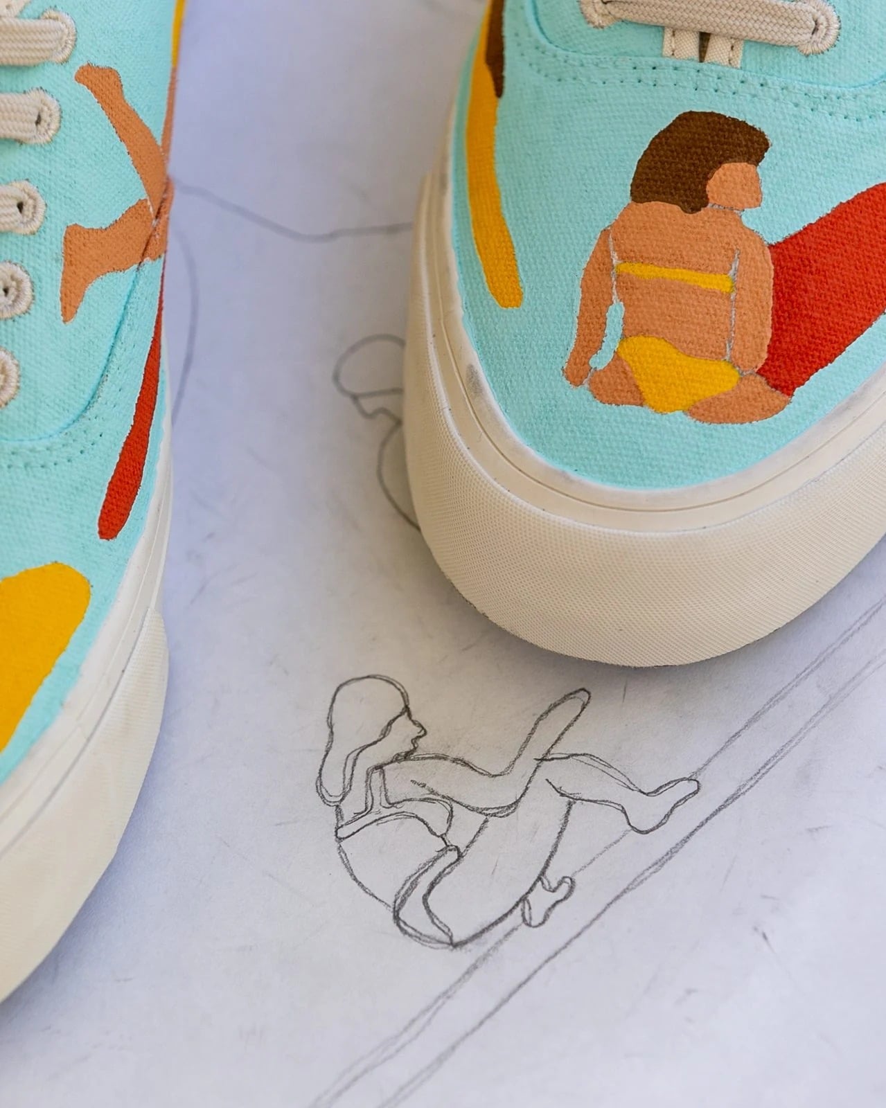 Alimo x SeaVees Shoe Collaboration, 2021 — surf art, surf lifestyle art, ocean wall art, surf lifestyle brand art, art collaboration by Alimo, post-pop surf artist Brooklyn NY — image 3 of 5