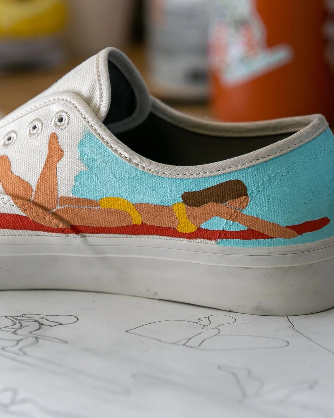 Alimo x SeaVees Shoe Collaboration, 2021 — surf art, surf lifestyle art, ocean wall art, surf lifestyle brand art, art collaboration by Alimo, post-pop surf artist Brooklyn NY — image 4 of 5